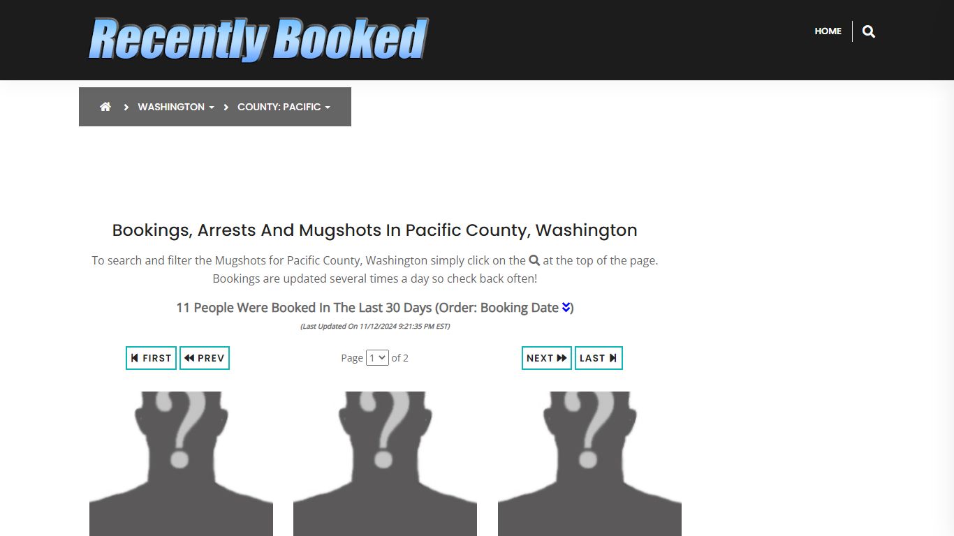 Bookings, Arrests and Mugshots in Pacific County, Washington